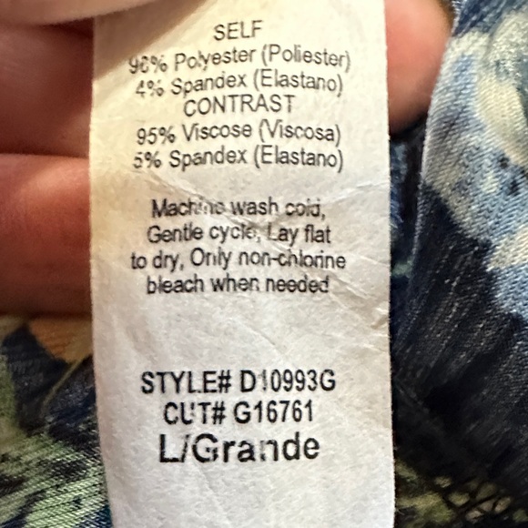 Sz L⭐️Like New Navy Floral Faux Wrap Sleeveless Maxi Dress. Drapes Beautifully! - Picture 8 of 8